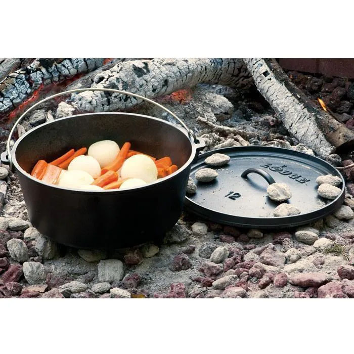 12 Inch / 8 Quart Deep Camp Dutch Oven, 5 inch depth by Lodge
