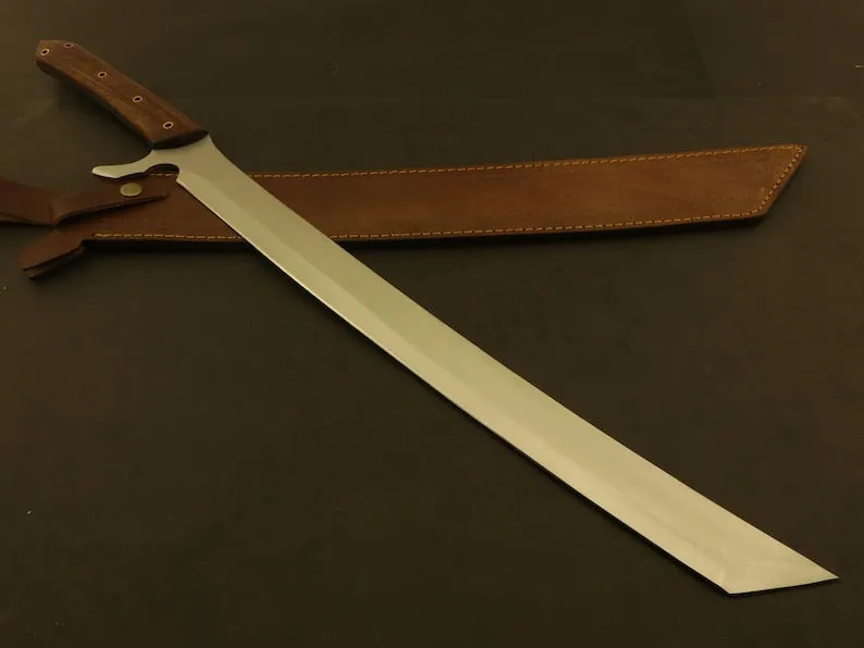 24" Hallmark Machete Bushcraft & Camping Machete (D2 Steel, Spring Steel are available) with Custom Blade Material Variations-Bushcraft Machete