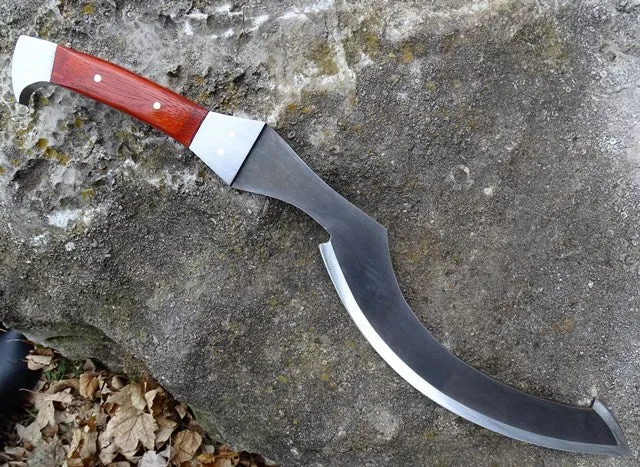 26" Josh R  Khopesh Machete Bushcraft & Camping Machete (D2 Steel, Spring Steel are available) with Custom Blade Material Variations-Bushcraft Machete