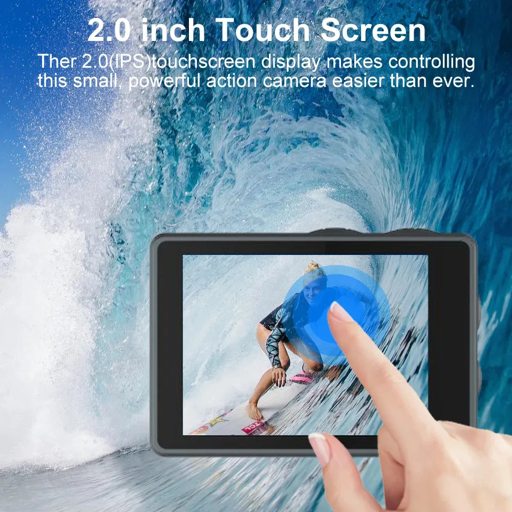5K Action Camera 4K60FPS Dual IPS Touch LCD EIS WiFi 170 30M Waterproof 5X Zoom Professional Sport Camera With Remote Control