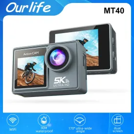 5K Action Camera 4K60FPS Dual IPS Touch LCD EIS WiFi 170 30M Waterproof 5X Zoom Professional Sport Camera With Remote Control