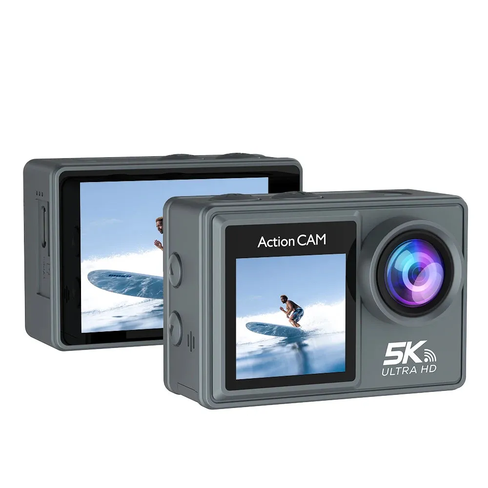 5K Action Camera 4K60FPS Dual IPS Touch LCD EIS WiFi 170 30M Waterproof 5X Zoom Professional Sport Camera With Remote Control