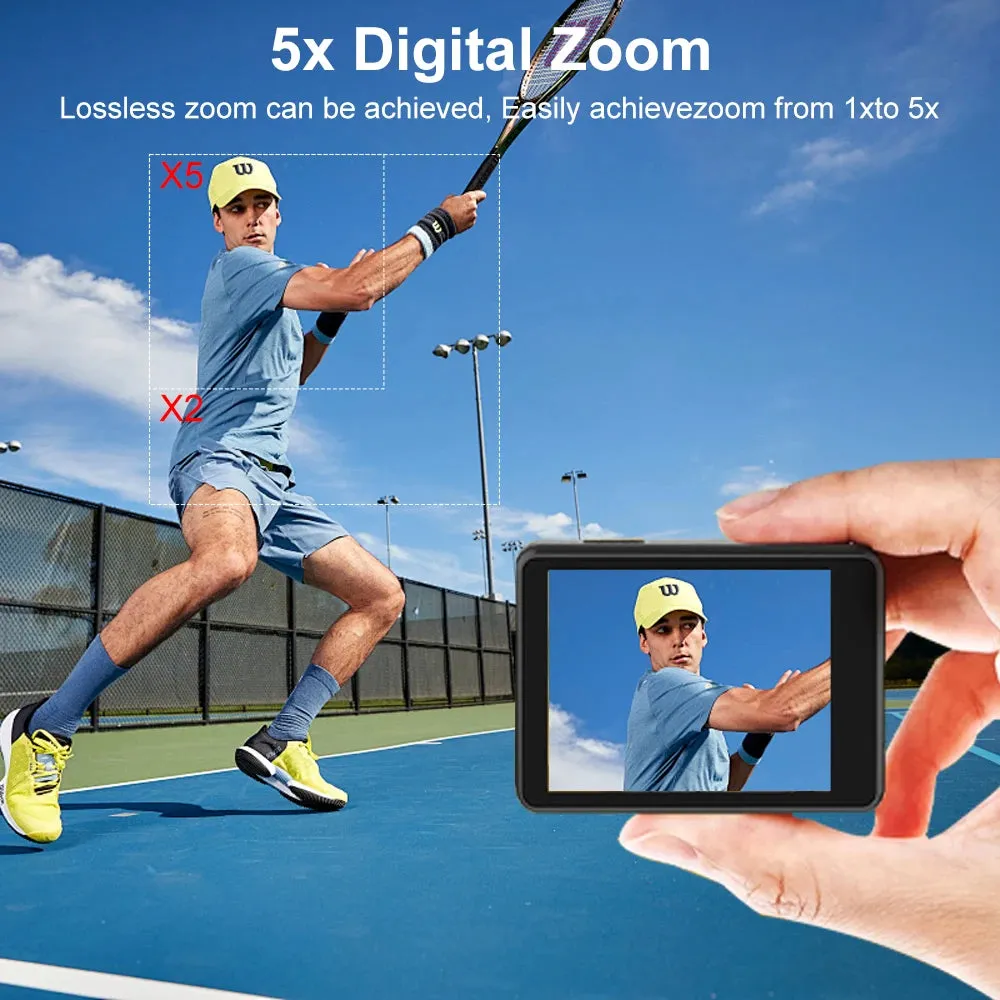 5K Action Camera 4K60FPS Dual IPS Touch LCD EIS WiFi 170 30M Waterproof 5X Zoom Professional Sport Camera With Remote Control