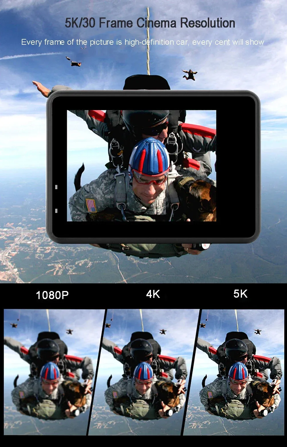 5K Action Camera 4K60FPS Dual IPS Touch LCD EIS WiFi 170 30M Waterproof 5X Zoom Professional Sport Camera With Remote Control