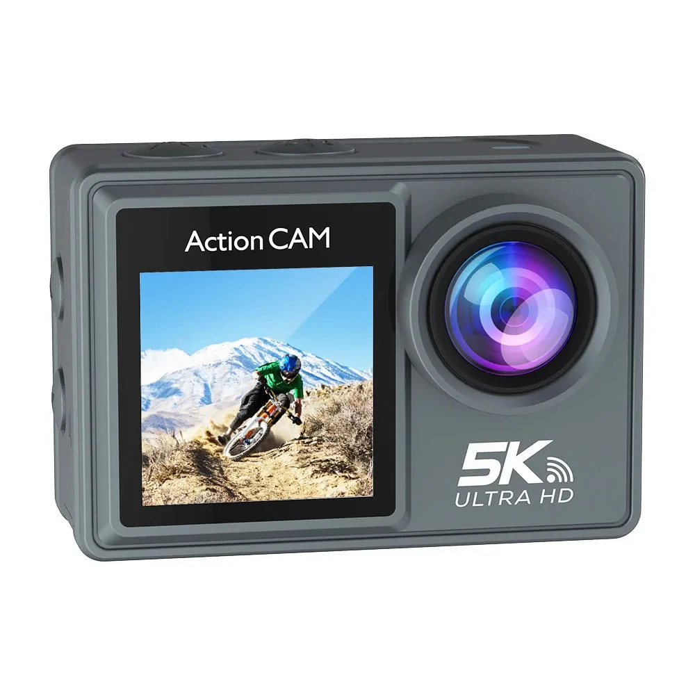 5K Action Camera 4K60FPS Dual IPS Touch LCD EIS WiFi 170 30M Waterproof 5X Zoom Professional Sport Camera With Remote Control