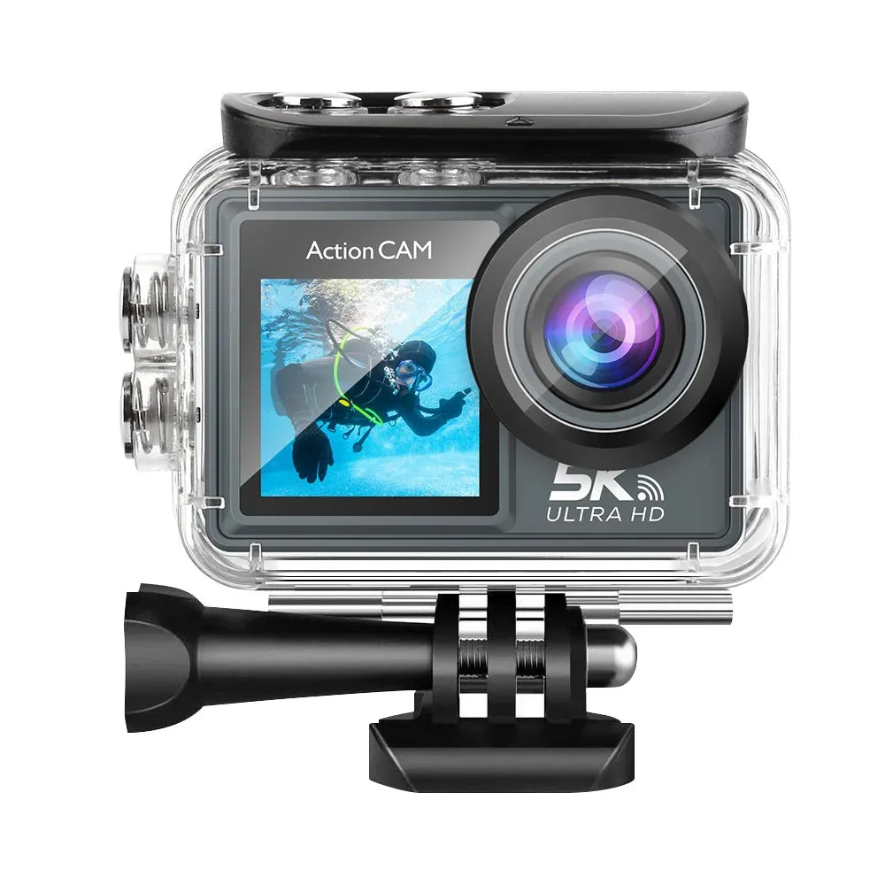 5K Action Camera 4K60FPS Dual IPS Touch LCD EIS WiFi 170 30M Waterproof 5X Zoom Professional Sport Camera With Remote Control