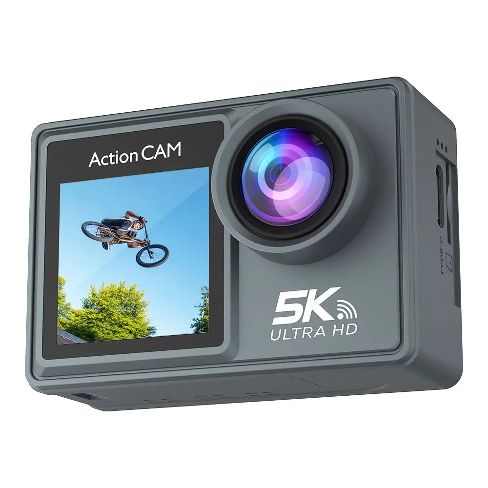 5K Action Camera 4K60FPS Dual IPS Touch LCD EIS WiFi 170 30M Waterproof 5X Zoom Professional Sport Camera With Remote Control
