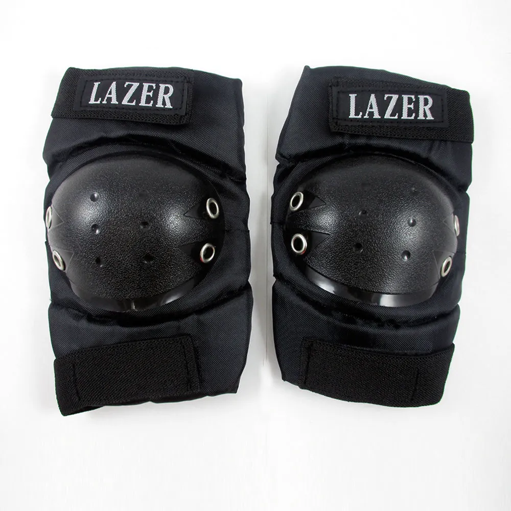 6 Knee Elbow Protective Pad Protector Gear Sports Tactical Black Skate Roller Lg