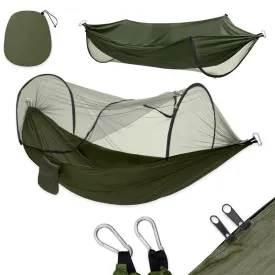 Camping Hammock Automatic Quickly Open Nylon Cloth Mosquito-Proof Hammock with Mosquito Net