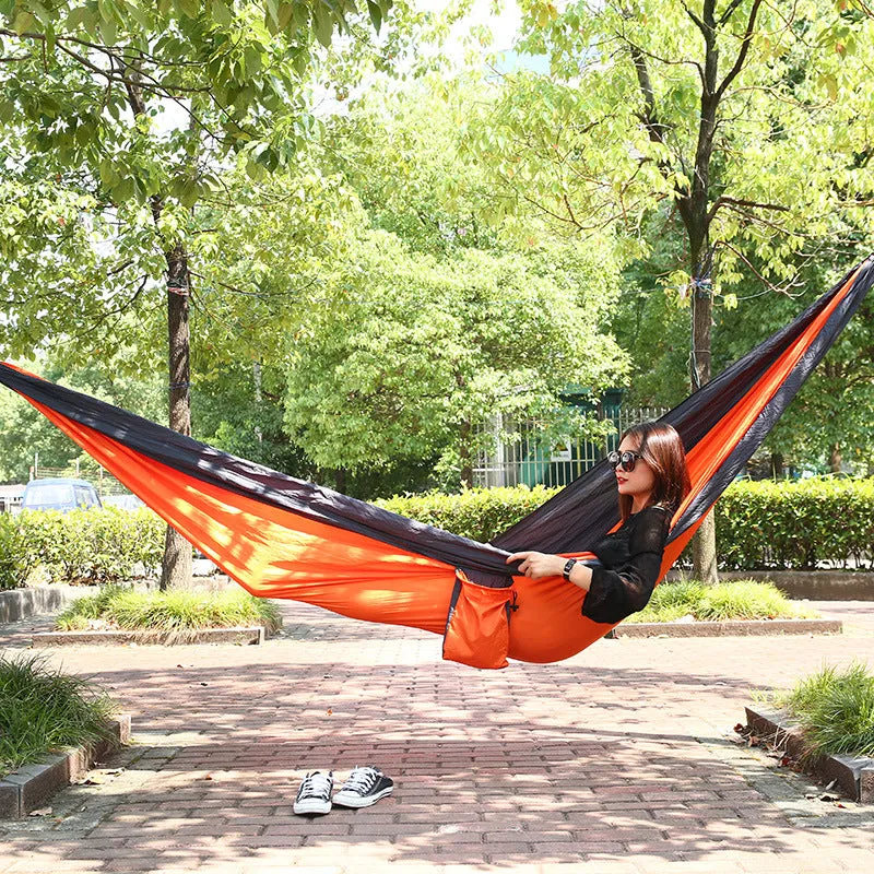 Camping Hammock Double Nylon Camping Ultra-Light Anti-Rollover Nylon Spinning