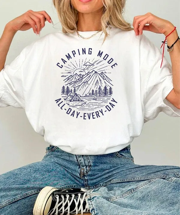 Camping Mode All Day Every Day Graphic Tee Shirt