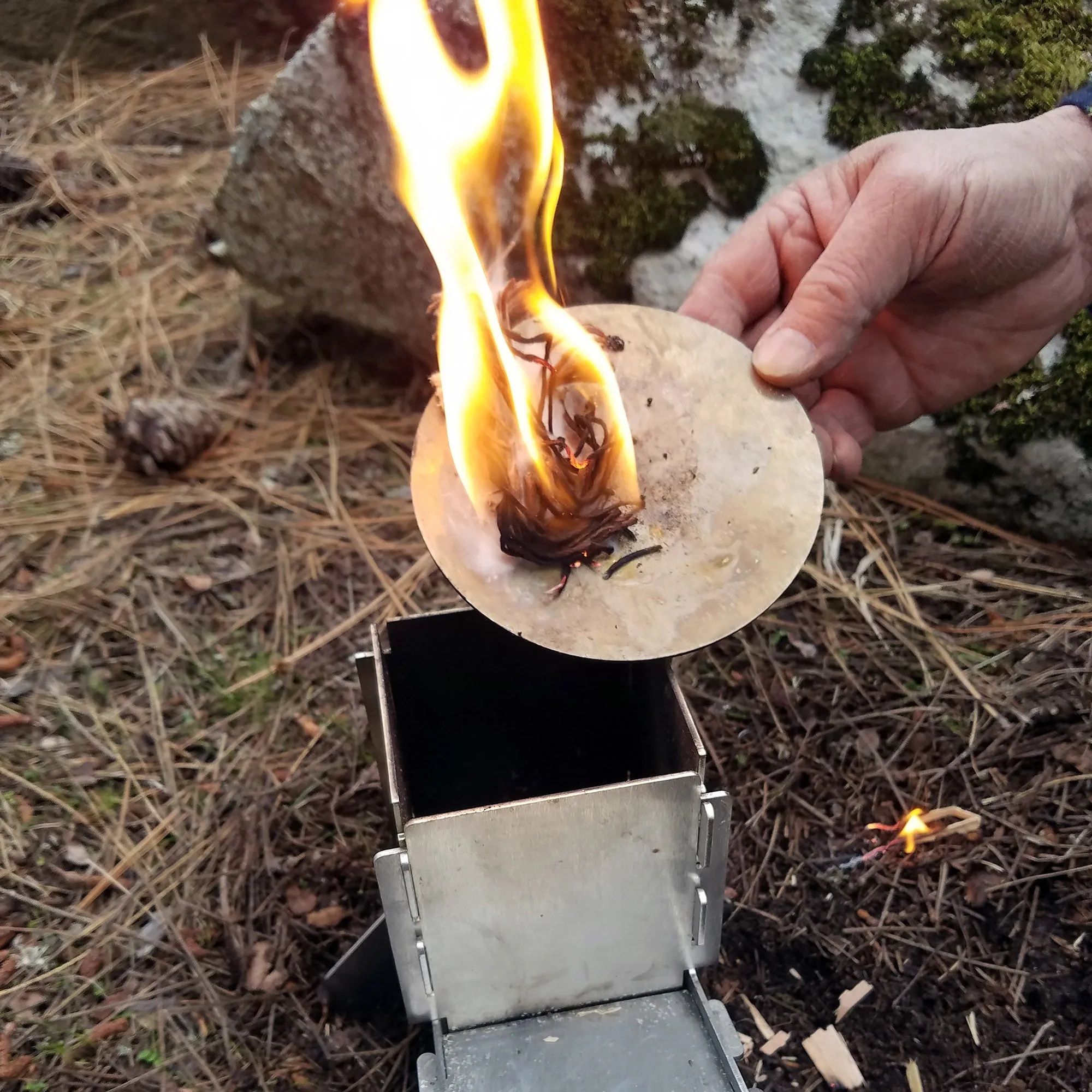 Flat-Pack Rocket Twig Stove & Case - Stainless Steel