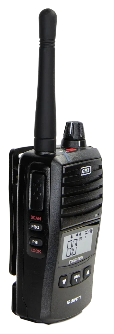 GME UHF 5W Handheld Radio Black TX6165X
