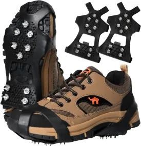 Ice Cleats Snow Traction Cleats Crampons for Shoes and Boots Non-Slip Overshoe Crampons for Women Men Walking on Snow and Ice
