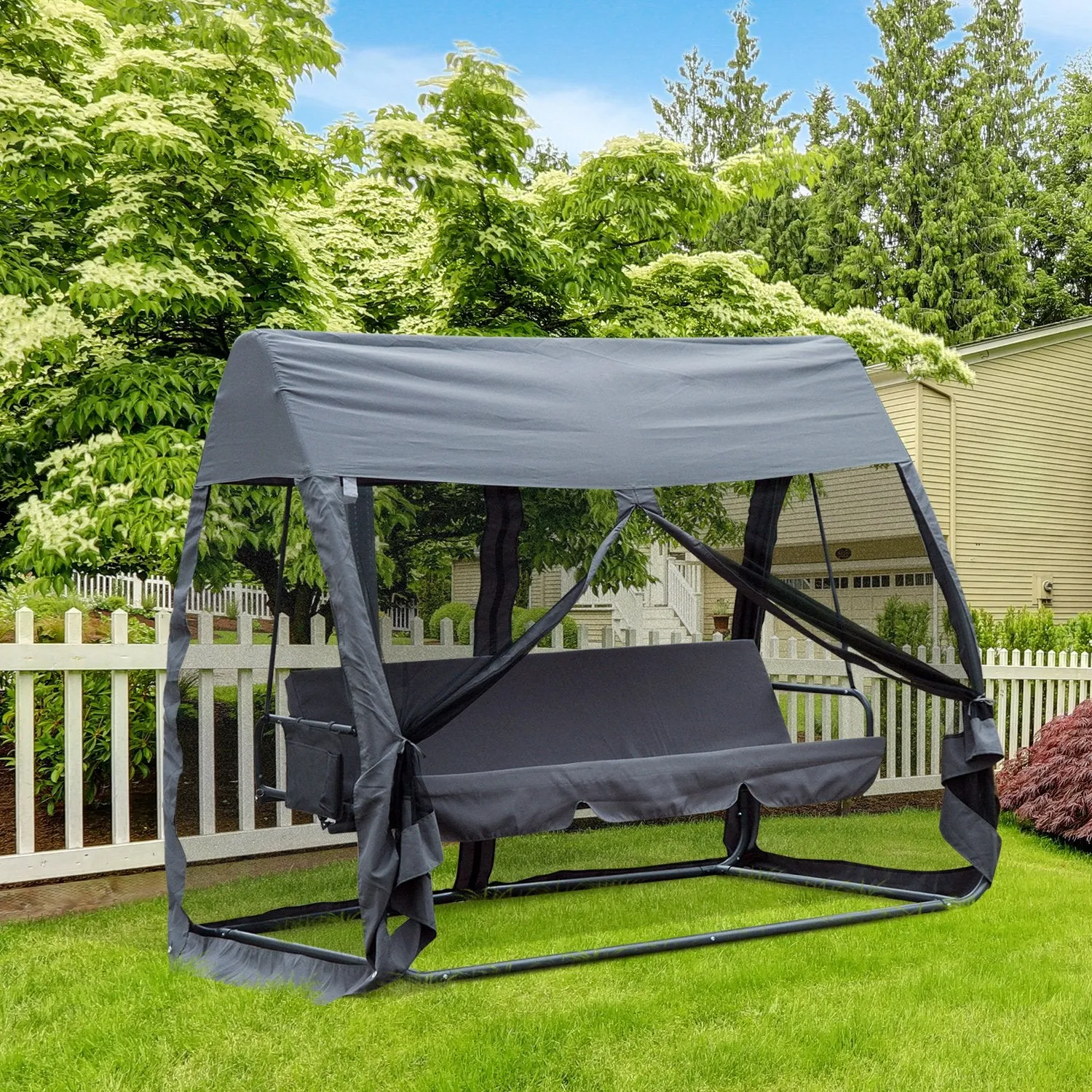 Nordic Drift Convertible Swing Hammock – 3-Seat Porch Lounger
