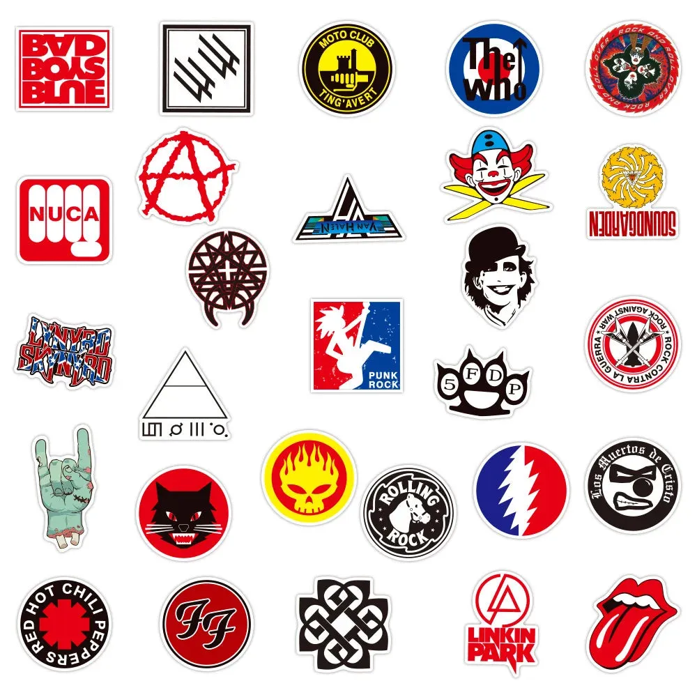 ROCKSPOT 50 Pieces Rock Snowboard Stickers