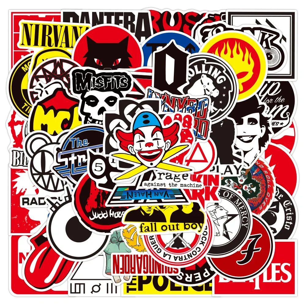 ROCKSPOT 50 Pieces Rock Snowboard Stickers