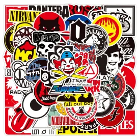 ROCKSPOT 50 Pieces Rock Snowboard Stickers