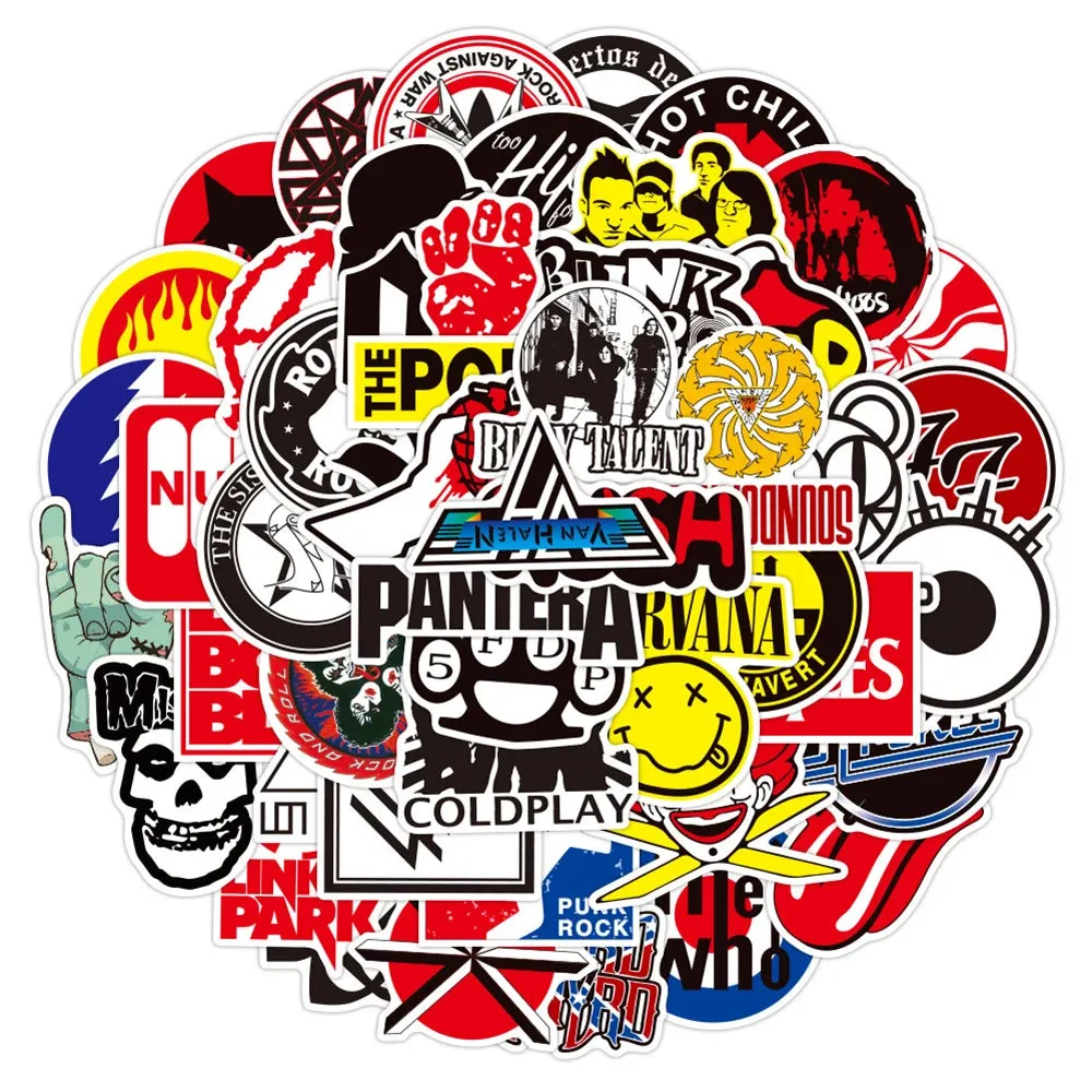 ROCKSPOT 50 Pieces Rock Snowboard Stickers