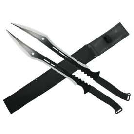 Tactical Master 27" Twin Tactical Machete Set (Black)