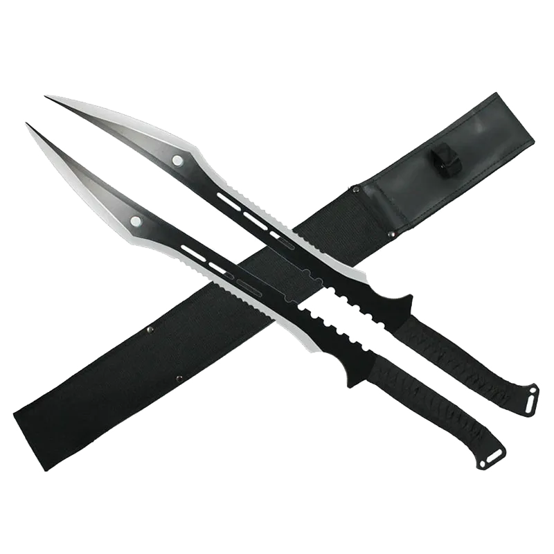 Tactical Master 27" Twin Tactical Machete Set (Black)