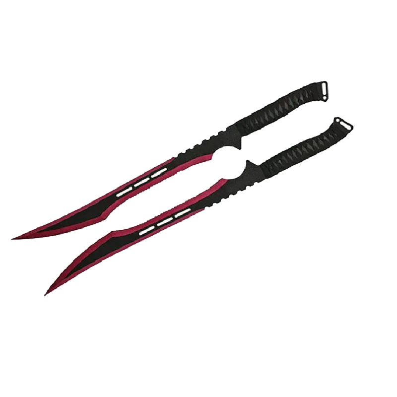 Tactical Master 27" Twin Tactical Machete Set (Red)