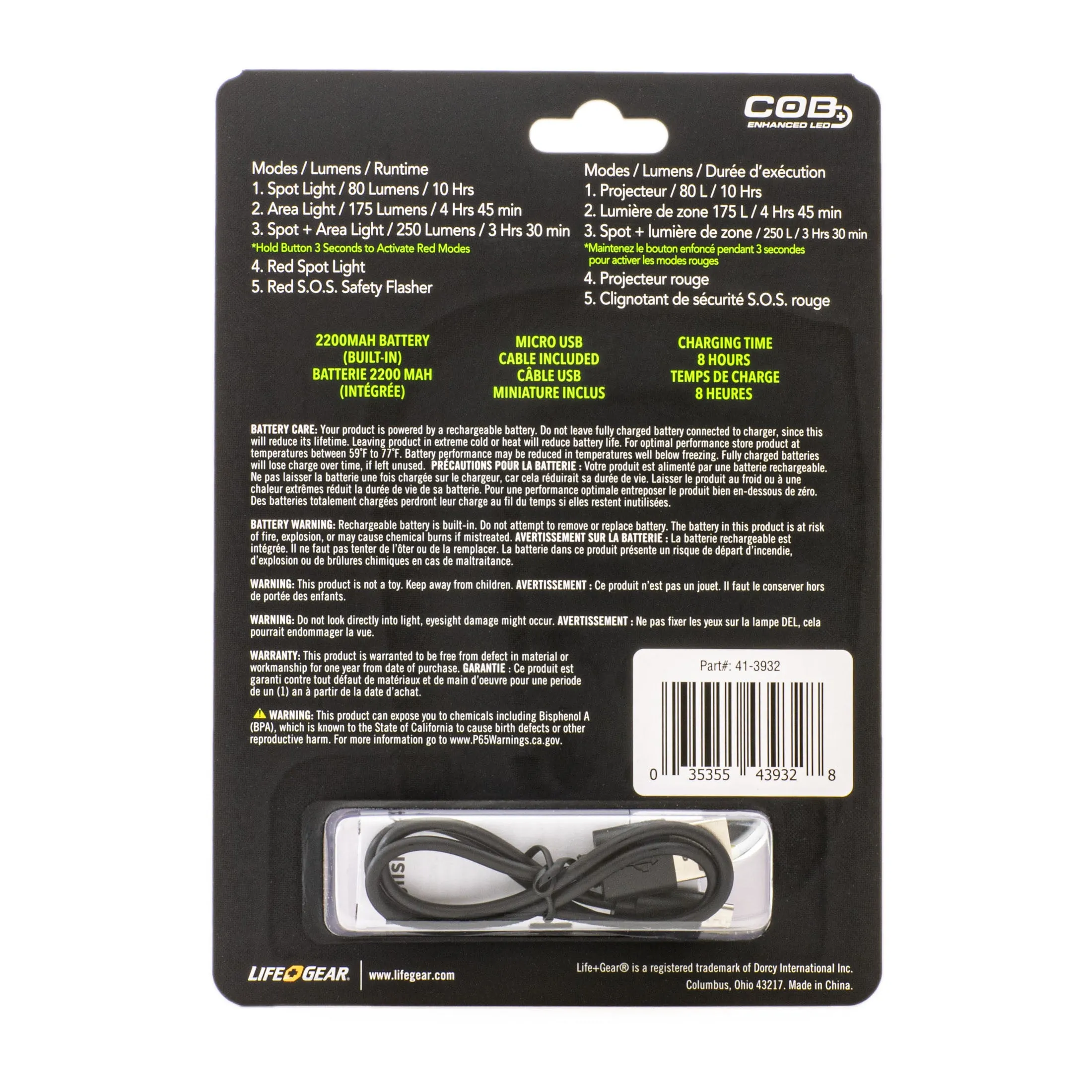 USB Rechargeable Clip Light Flashlight