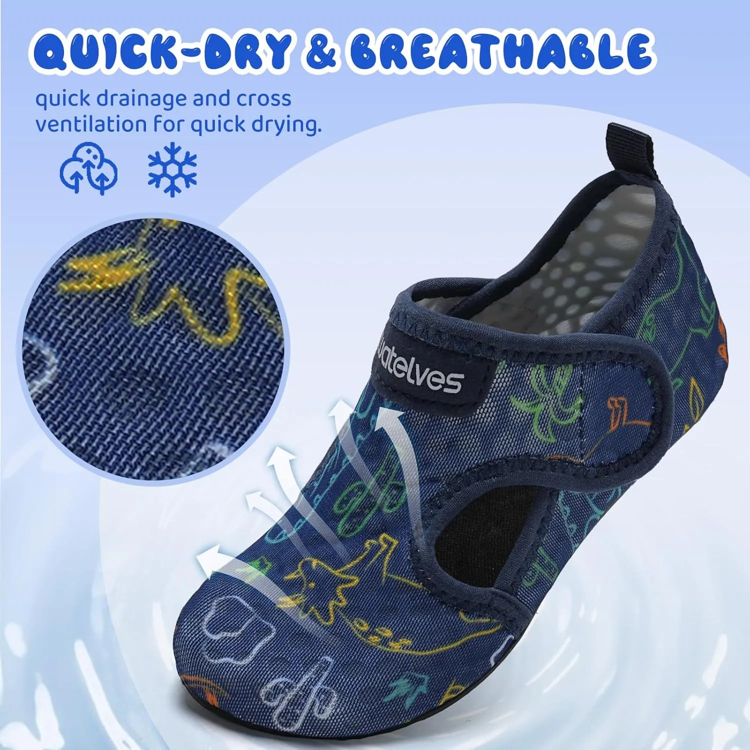 WateLves Kids Water Shoes Toddler Barefoot Swim Beach Shoes Girls Boys Breathable Quick Dry Aqua Socks